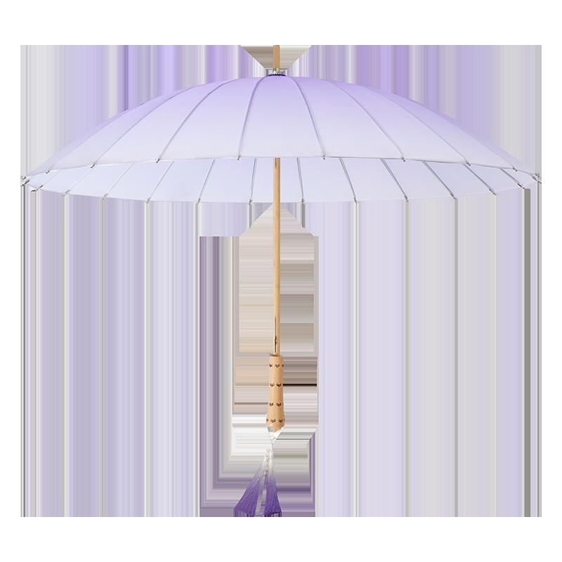 New 24-bone gradual change umbrella bamboo handle bumping cloth fabric wind-resistant printing straight rod umbrella