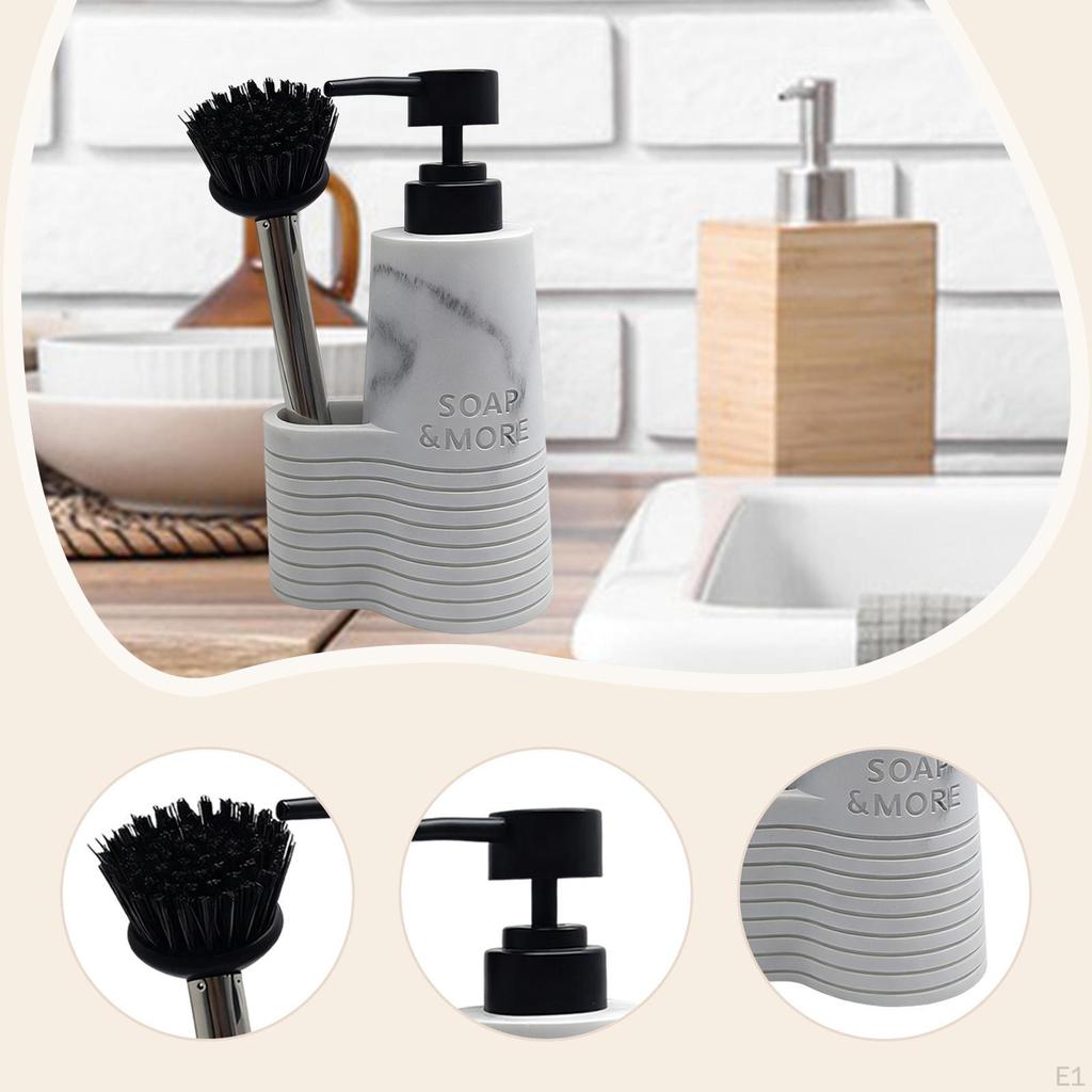 Dish Soap Dispenser Pump Press Container Accessory, Easy to Use, Durability, with Brush Holder