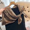 Luxury Leopard Print Headband Scarf Women Fashion Silk Satin Hijab Bandana Neckerhicef Shawl Wraps