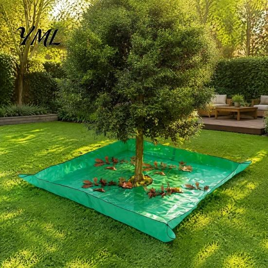 Heavy Duty Yard Cleanup Mat Landscape Tarp for Trimming, Garden Pruning with Hole & 4 Waterproof Maintenance Fabric Corner Buckles, Shrub Trimmings