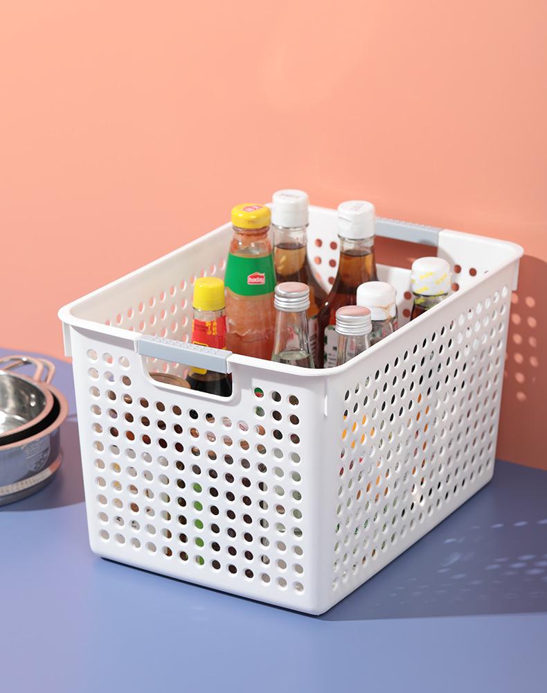 Coș clasic 5940 Hole: Coș mare de depozitare din plastic cu mâner pentru articole diverse