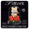 Idea Lovely Animal Nanobricks Rabbit Bear Dog Micro Diamond Block Flower Bricks Model Educational Toys Collection For Gifts