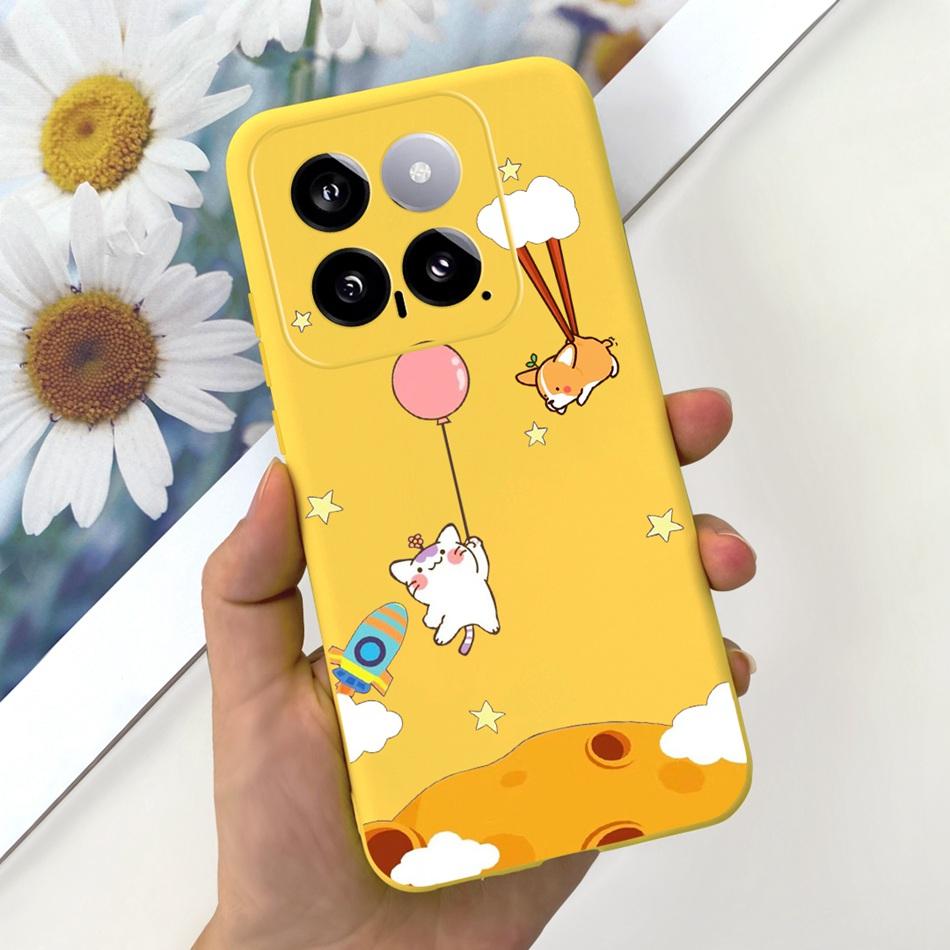 For Xiaomi 14 Phone Case Xiaomi Mi 14 5G Mi14 2024 Cute Cat Cartoon Jelly Silicon Soft Protective Back Cover