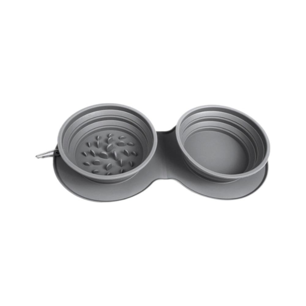 

Silicone Pet Food Double Bowls Non-slip Cat Travel Bowl New Dog Bowl Pet Supplies