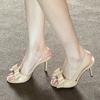 Sexy Slingback Slip On Back Strap Sandals Women Fashion Bowknot Open Toe 6CM 8CM Gladiator High Heels Party Dress Shoes