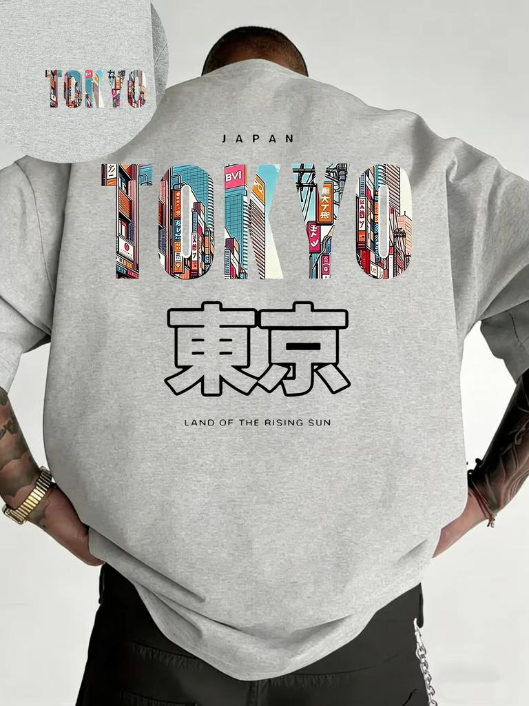 2026 Summer Japan Tokyo Letter Printing Cotton Tshirts Unisex Unisex Short Sleeve T Shirts Oneck Soft Tops Casual Male Clothes