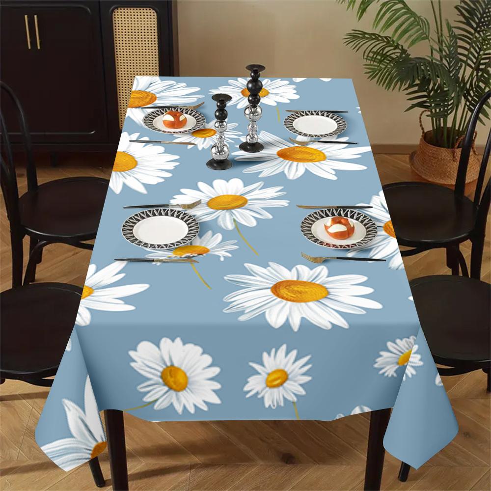 VIKAMA Simple Small Daisy Flower Manteles De Mesa Indoor Kitchen Table Tablecloth Party Banquet Holiday Home Decor Party Decor