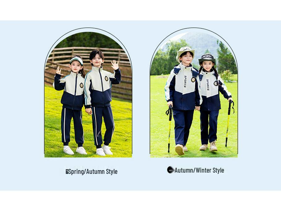 Children's Spring/Autumn Uniform Set: Primary School 3-Piece, Sports Class, Kindergarten 4-Piece