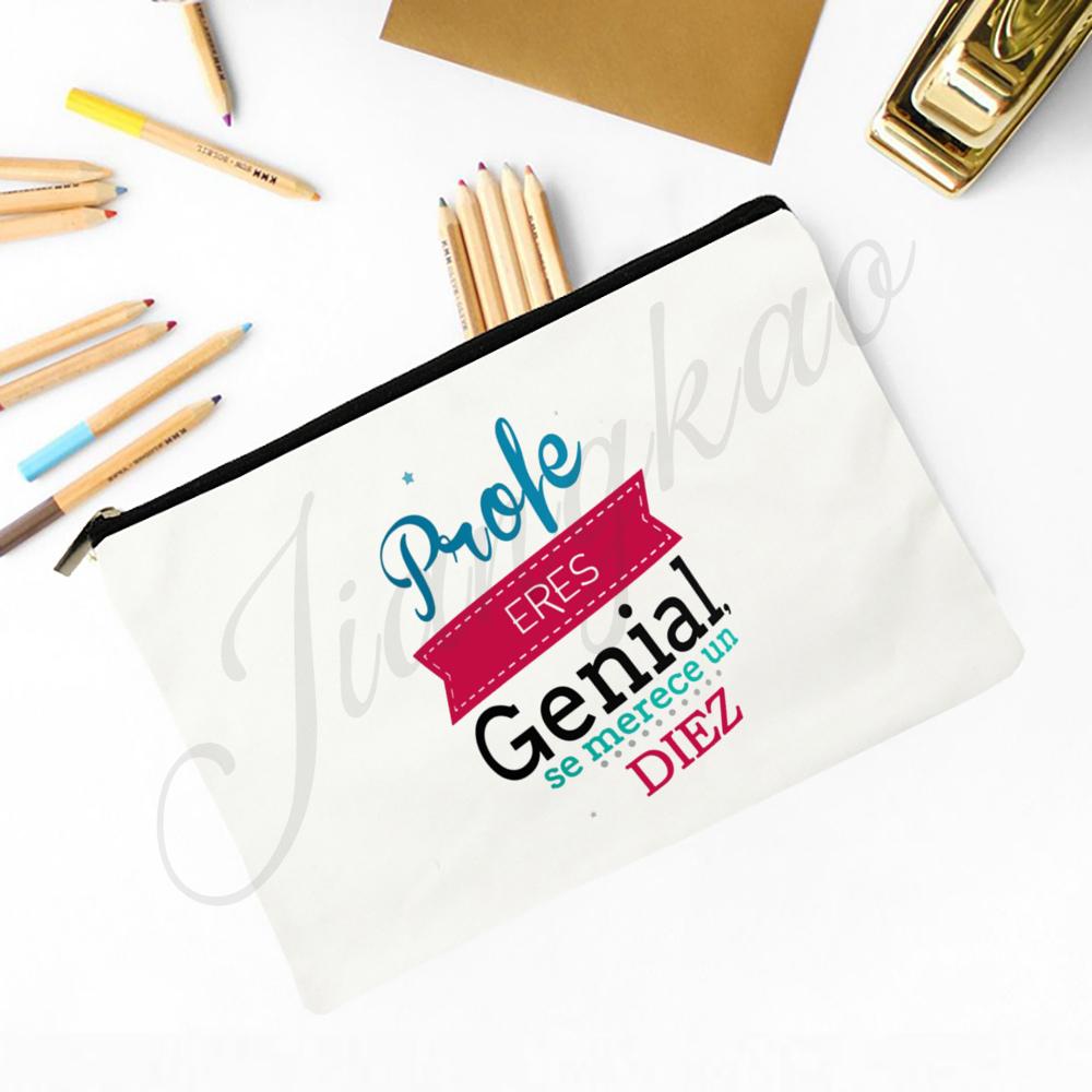 

Behind Every Happy Child There Is A Great Teacher Printed Pencil Bag Feamle Makeup Bag Travel Toiletries Bags Gift for Teachers
