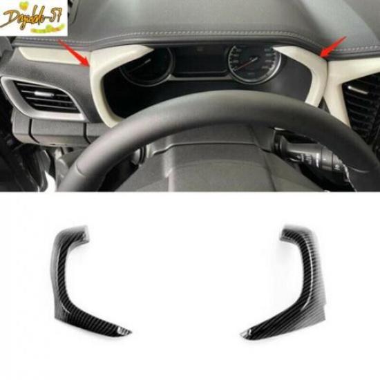 2PC For Isuzu D-Max Dmax Carbon Fiber Front Dashboard Frame Cover Trim
