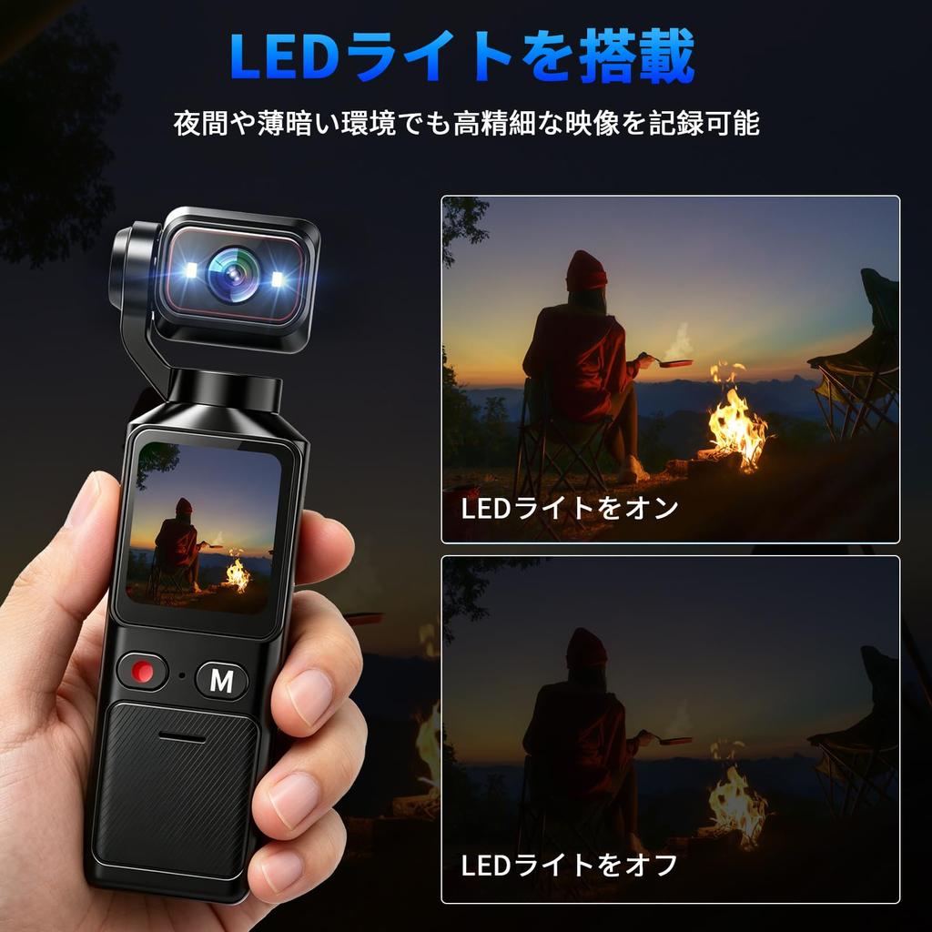 4K Resolution Mini Video Action Small Vlog Wearable Image Smartphone Touchscreen Video Rotating Battery Night 256GB Overwrite Fast Motion Ideal for