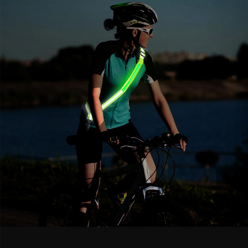 Reflective Sash Reflective Running Gear High Visibility Safety Shoulder Strap Adjustable LED Reflective Belt for Outdoor Cycling