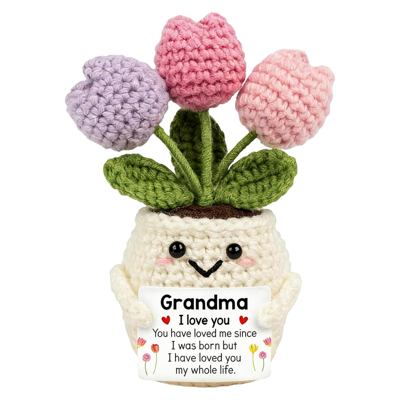 Knitted Finished Gift Potted Plant Doll, Potted Plant, Hand-crocheted Doll One Size