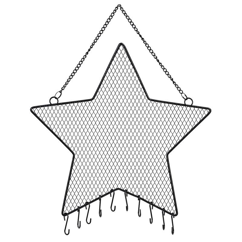 Nordischer Stern Mond Wandgitter Display Metall Schmuckaufhänger für Ohrringe Ohrstecker Accessoires Wanddekoration Haushaltswaren
