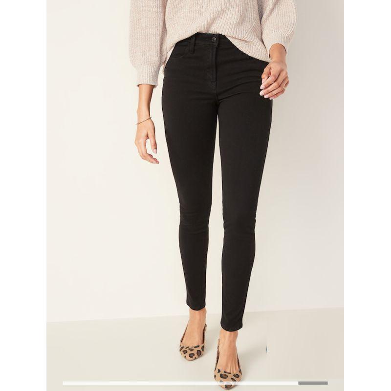 One Piece and 50% off for Two Pieces Clearance European Single Goods High Waist High Elasticity Spring Slimming Black Knitted Super Small Feet Denim