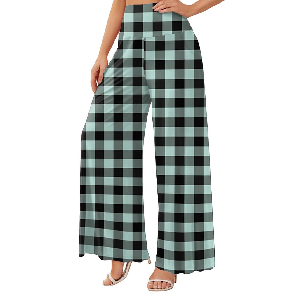 Pantaloni Larghi Casual da Donna a Vita Alta con Tasche, Svasati per l'Uso Quotidiano