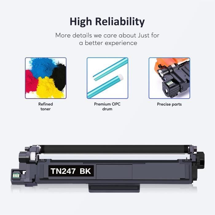Compatible Brother TN247 TN243 TN-247 TN-243 Cartouche de Toner pour Brother MFC-L3770CDW MFC-L3750CDW MFC-L3710CW DCP-L3550CDW[276]