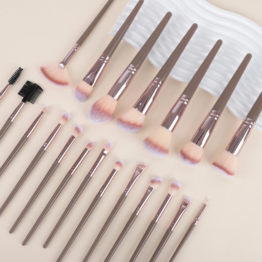 Heißverkaufendes Champagnerfarbenes Make-up-Pinselset mit Tasche 10 Stück 20 Stück Beauty-Werkzeuge Foundation-Pinsel Lidschatten-Pinsel Puderpinsel Gold