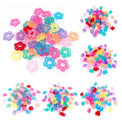 Acryl Mode Alfabet Transparante Kleur DIY Fruit Kralen Sieraden Accessoires Mix Stijl Snoep Armband Ketting Maken Bloem 50st Accessoires
