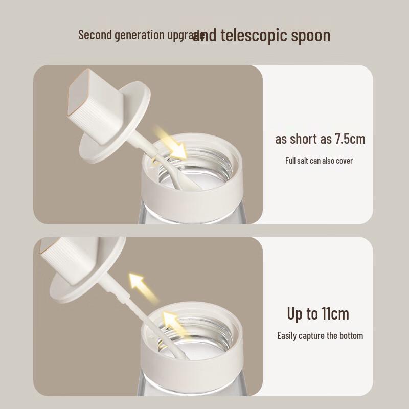 Miwei Teleskop-Gewürzglas mit integriertem Löffel