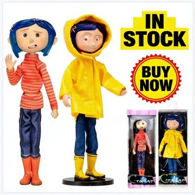 Coraline Jones Gelenkfigur Regenmantel Pullover im gestreiften T-Shirt Spielzeug LA Girls Actionfigur Modell Spielzeug Gelenkbeweglich Schreibtischdekoration