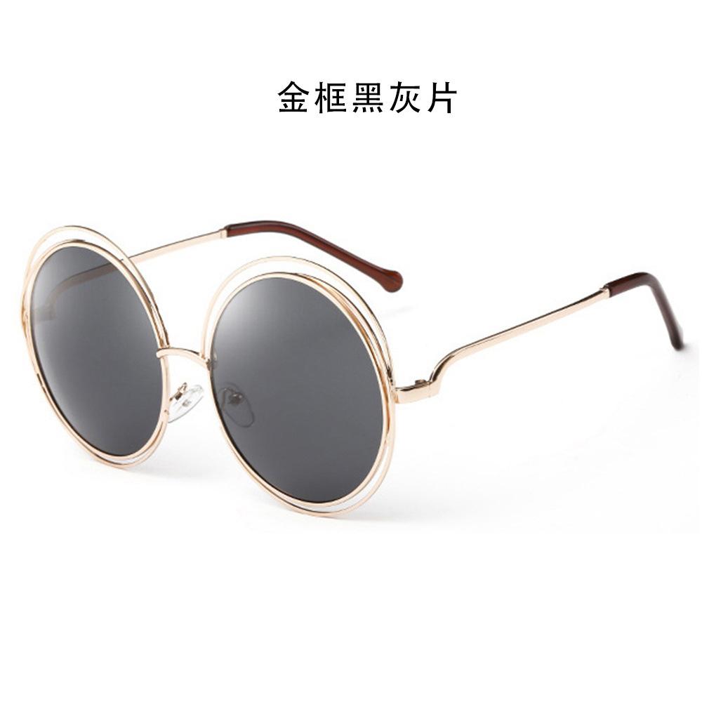 Vintage Round Oversized Sunglasses for Women Brand Designer Gradient Shades Metal Frame Lady Sun Glasses Lentes  Mujer