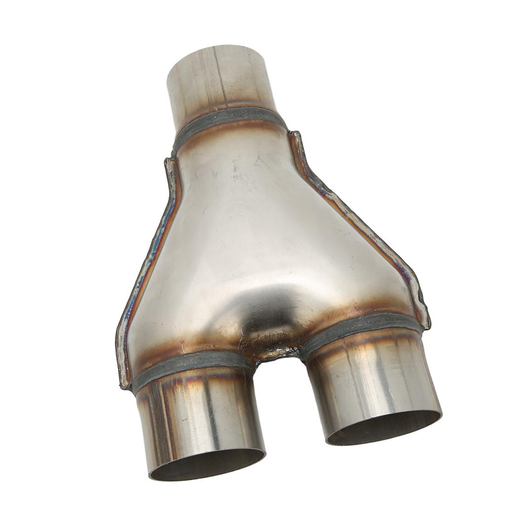 Y Shaped Exhaust Tailpipe Tips Stainless Steel 1 Inlet 2 Outlet Universal Muffler End Tip Adapter Connector 76mm Inner
