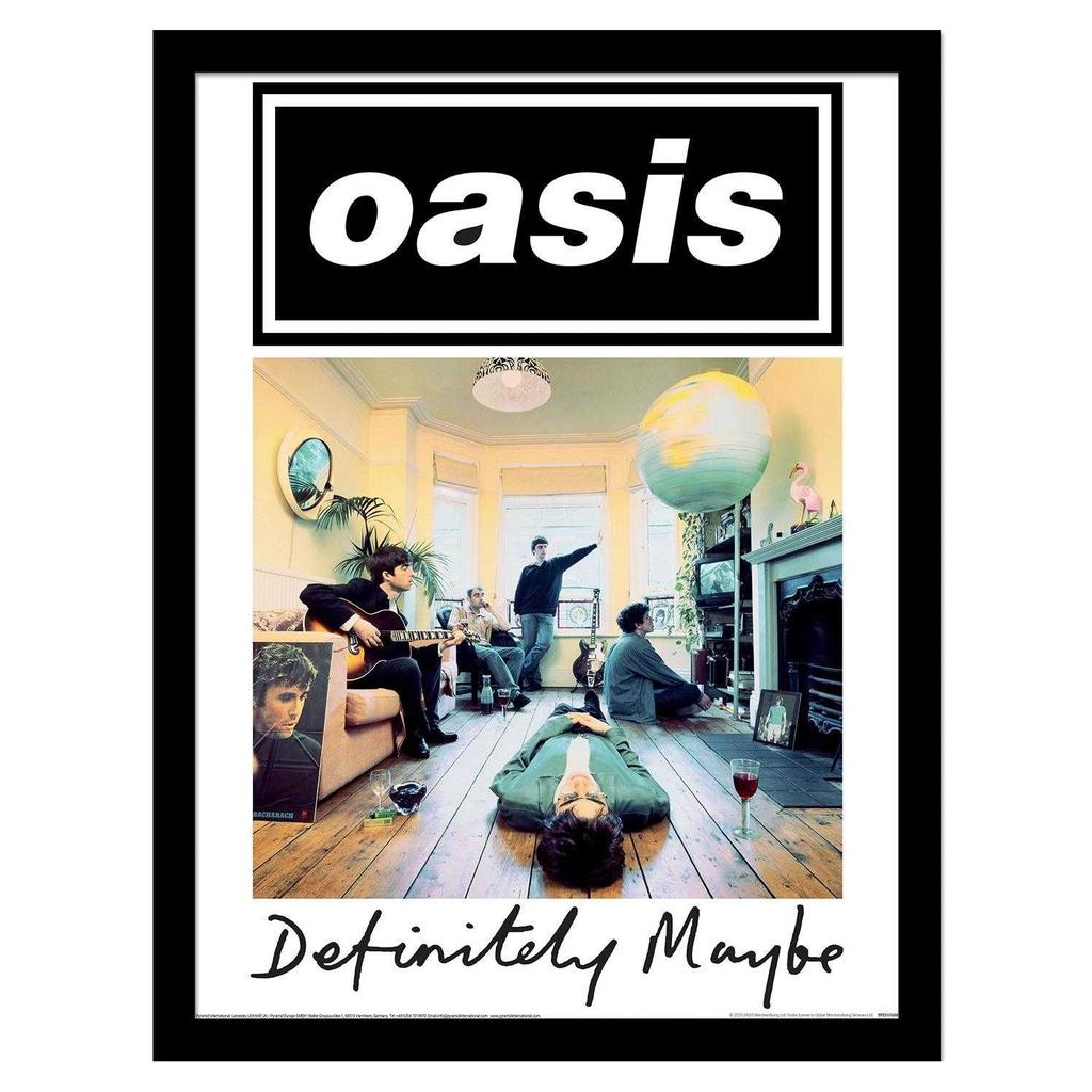 Poster incorniciato degli Oasis Definitely Maybe