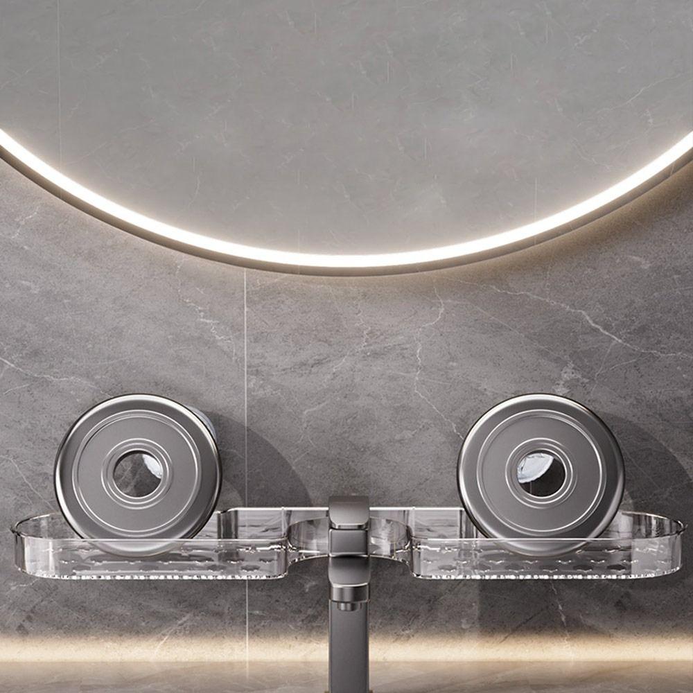 No Punching Faucet Storage Rack Wall Mounted Suction Cup Sponge Holder  Bathroom Organizer