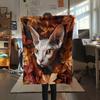 Maple Leaf Cat  Print Flannel Blanket, High quality Comfortable for All Seasons, Home Decor, Warmth and Comfort