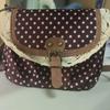 Gepunktete Vintage-Tasche Lässige Spitze Ein Schultertasche Leinwand Damen Handtasche Umhängetaschen