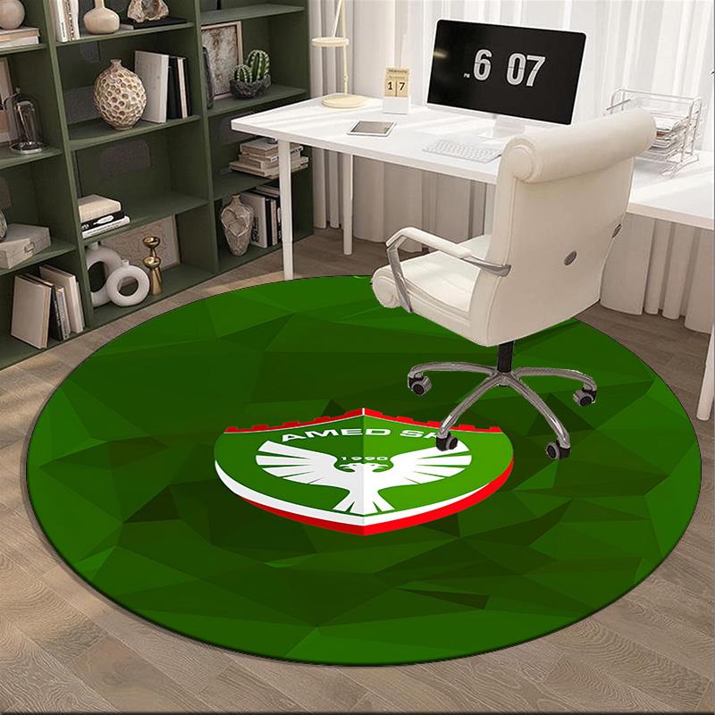 Amed Sk Crest Design Round Rug for Livingroom,Bedroom, Palyroom, Chair Rug, Area rug, Circle Carpet, Fan Christmas gift