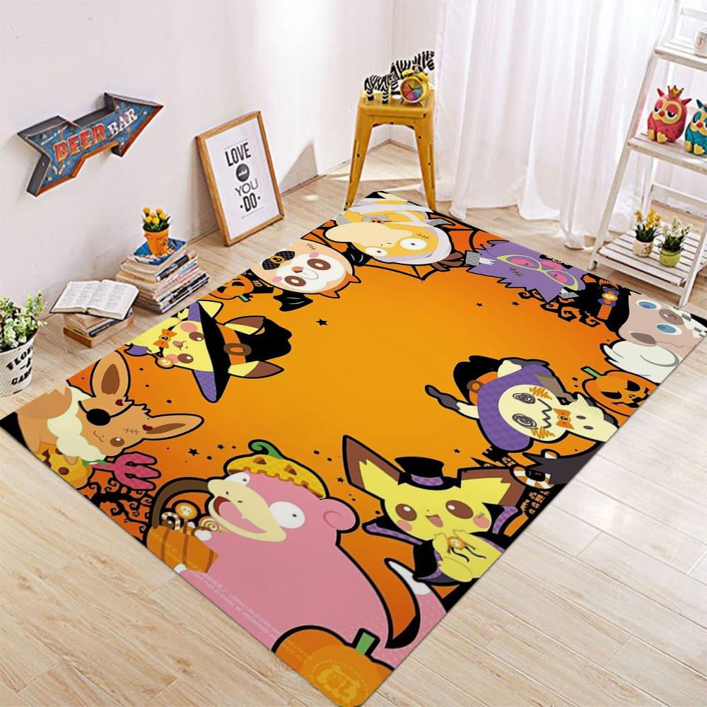  Pokemon Pikachu Print Carpet Cartoon Bedroom Rug Ins Children's Room Bedside Mat Anime Home Living Romm Simple Floor Mat