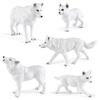 Simulation Static Forest Animal White Wolf Model Wolf Cub Arctic Wolf Growling Wolf Static Ornament Set Toy