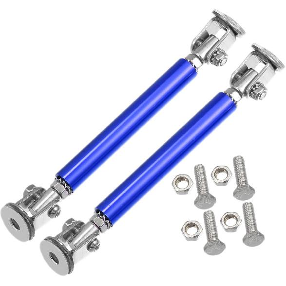 

Universal Adjustable Aluminum Alloy 3 -5 75mm Car Front Bumper Lip Splitter Strut Rod Tie Support Bars Blue - Pack of 2 Auto Replacement Parts