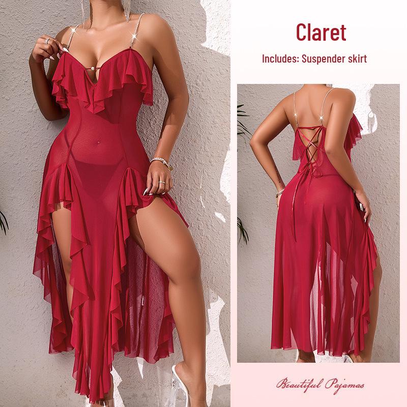Elegantes Damen-Netzkleid mit offenem Rücken - Sexy & Verführerische Abendgarderobe