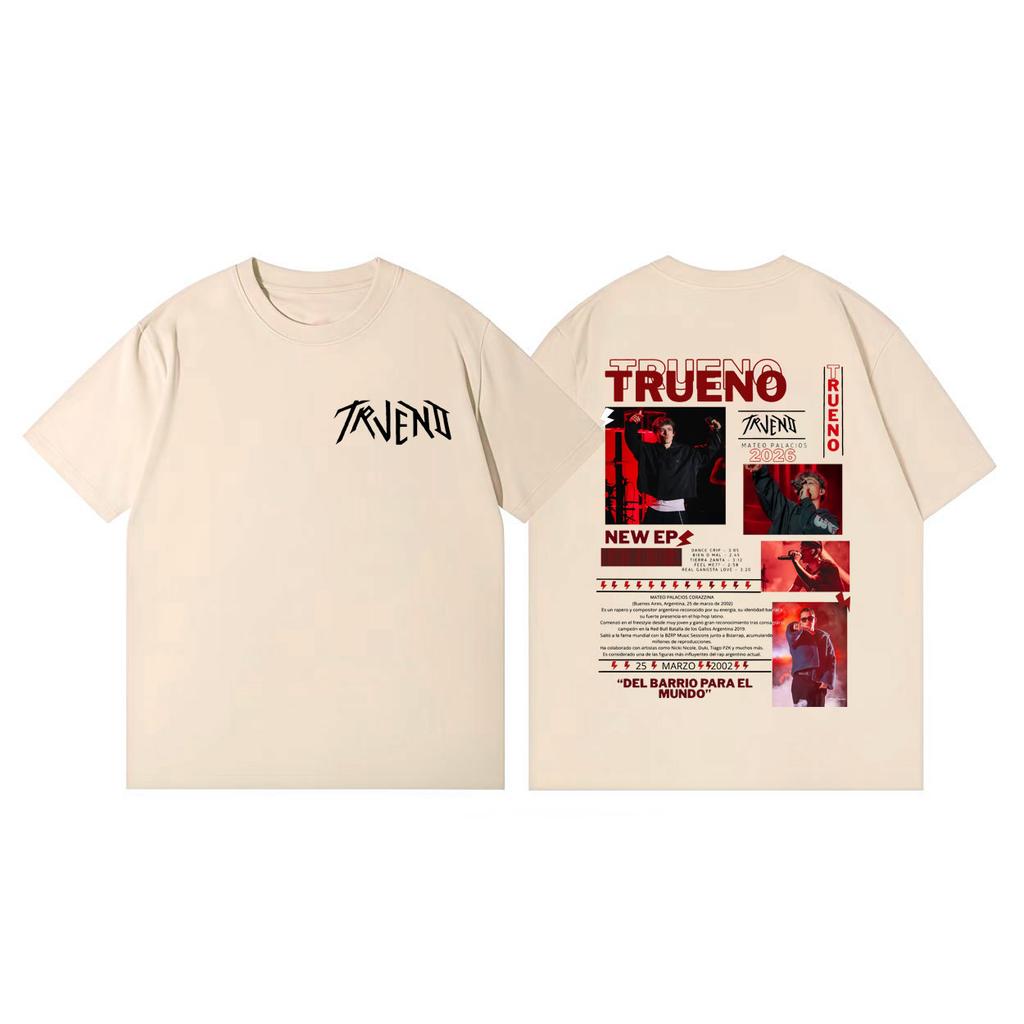 Rapper Trueno Tour 2026 Graphic T Shirts Men Women Hip Hop Vintage Short Sleeve Tshirts Summer Fashion Casual Oversized Tshirt