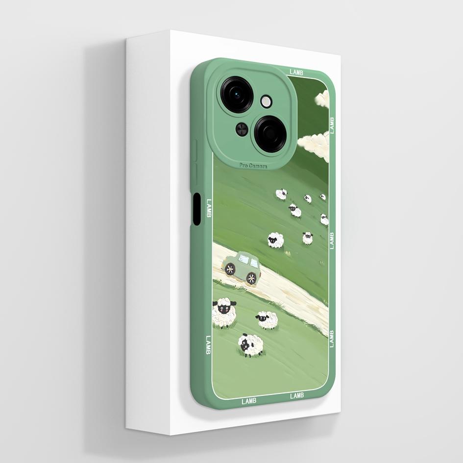 Do etui na telefon Tecno Pova 4 5 6 Pro Neo 3 Pop 8 9 z płynnego silikonu, modny mały miś, słodki, pulchny kot, miękka ochrona aparatu, torby na telefony do Tecno Capa