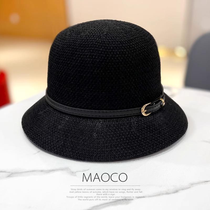 Hat Women's Spring and Autumn Sunshade Fashion Bucket Hat Temperament Casual with New Travel Sunscreen Show Face Small Top Hat