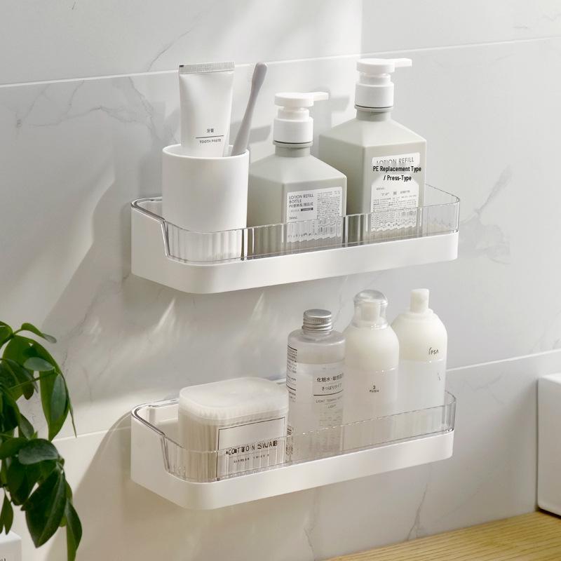 Punch-Free Wall-Mounted Bathroom and Kitchen Storage Rack