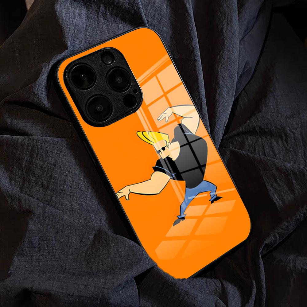 J-Johnny Bravo Anime Phone Case For IPhone 17 Pro Max 15 Pro 16 14 Plus 12 13 Mini 11 Pro Shockproof Glass Cover