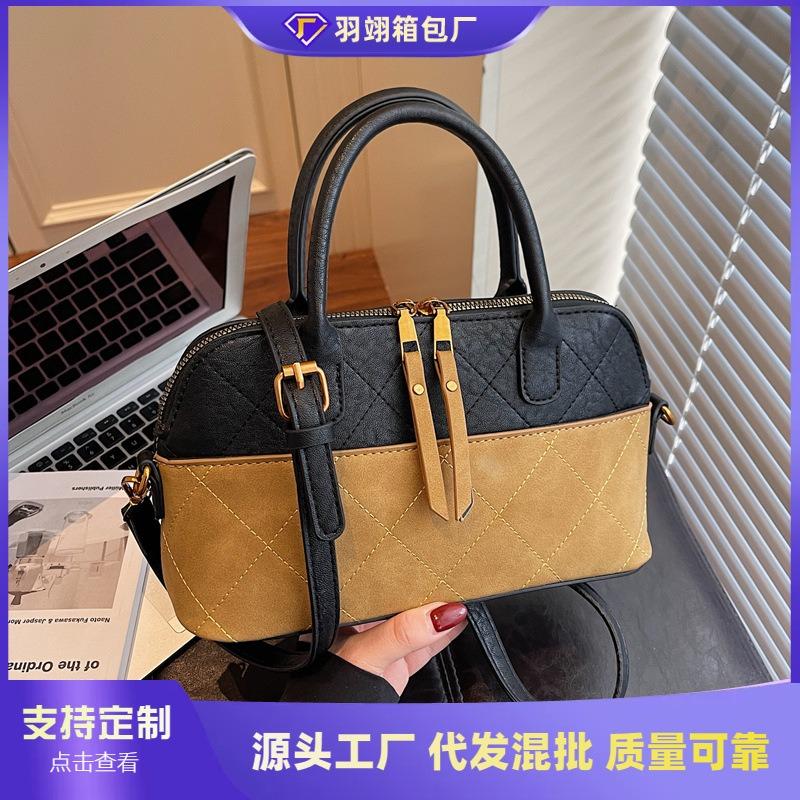 Rhombus Retro Bag Women's Autumn and Winter New Fashion Niche Design Messenger Bag Portable Shell Bag