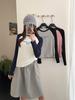 Lu Si Women's Spring Raglan Sleeve Color Block Letter Base Layer, Versatile Slimming Long Sleeve Casual Top