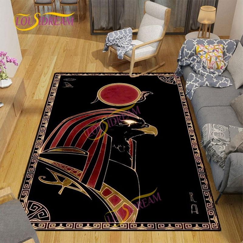 Ancient Egypt Rugs Living Room Decoration Faith Festival Sacrifice Bedroom Living Room Play Area Carpet Wooden Floor Mat Carpet.