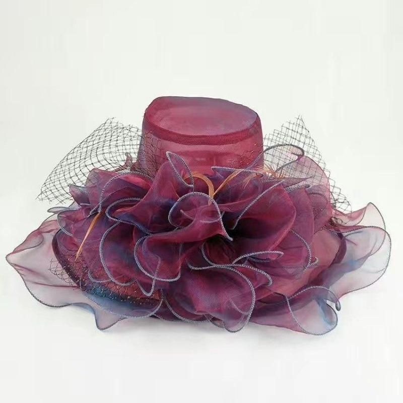 Creative Hat Summer Hat UV Protection Organza Fashion Net Gauze Cap Wide Brim Hat Female Sun Hat