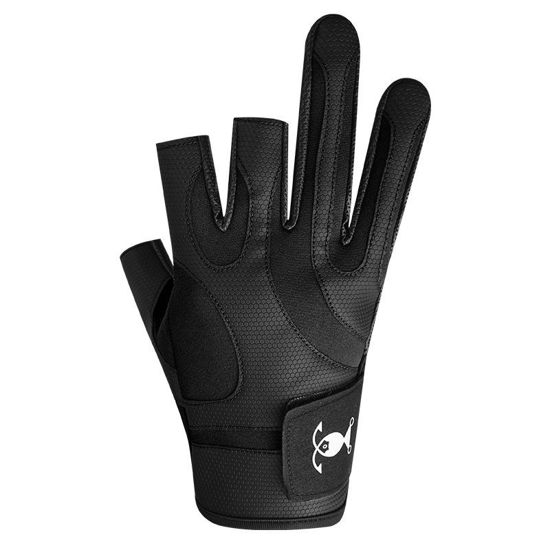 Fishing gloves non-slip leather material leak three fingers