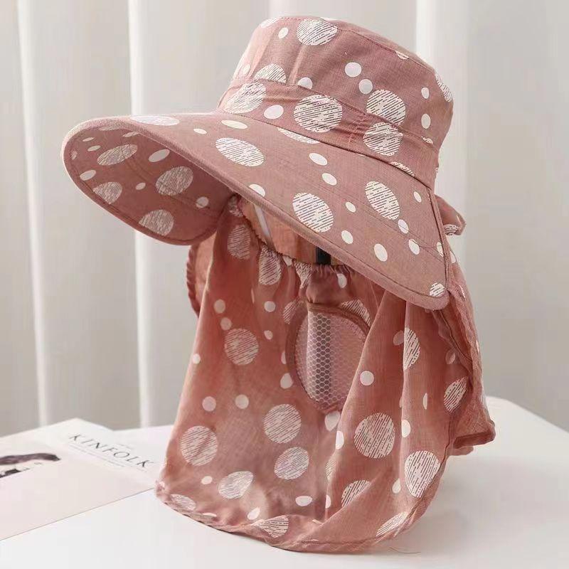 Sun hat sun protection fashionable versatile face protection UV protection sun hat cover the whole face tea hat new