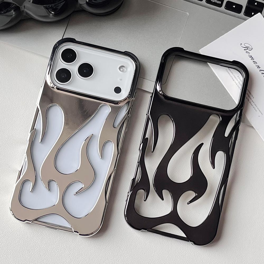 Hollow flame pattern heat dissipation silicone phone case for iPhone 17 16 15 14 13 12 11 Pro Max Air shockproof soft back cover