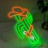 Cactus Neon Sign Cowboy Hat Neon Light for Wall Decor Cowboy Led Neon Sign Colorful Led Neon Light Plant Neon Signs for Bedroom Bar Game Room Man