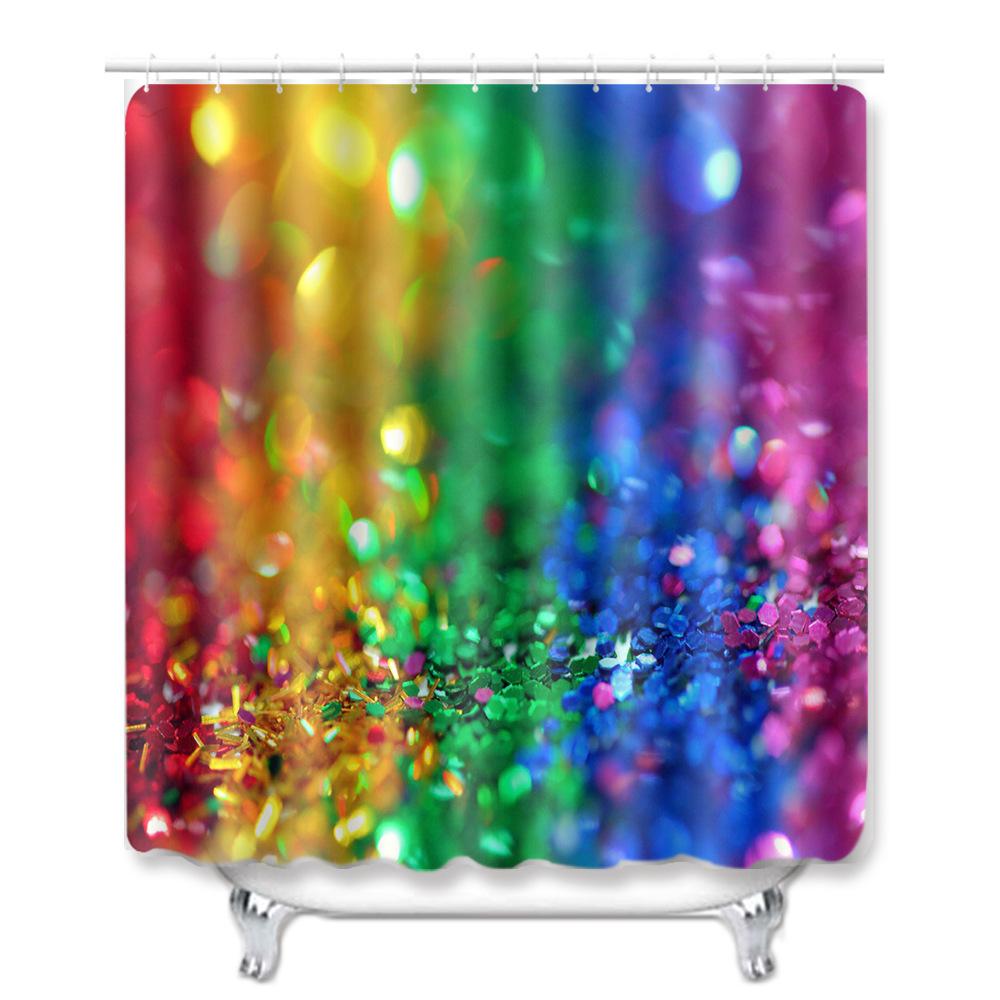 Christmas Shower Curtain Floor Mat Combination Four-Piece Set Bathroom Toilet Carpet Shower Room Mat Foot Mat